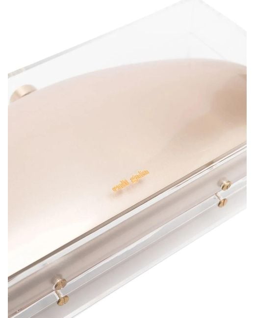 Cult Gaia Natural Annika Acrylic Clutch Bag