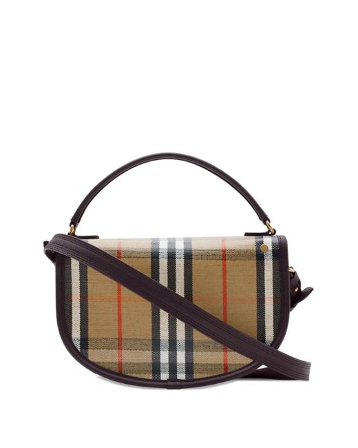 Burberry Metallic Highlands Cotton Linen Blend Crossbody Bags