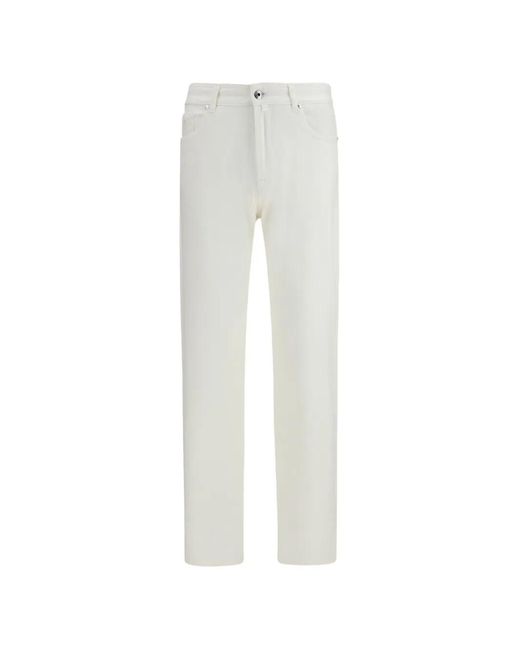 Moorer White Milton Straight-Leg Jeans for men