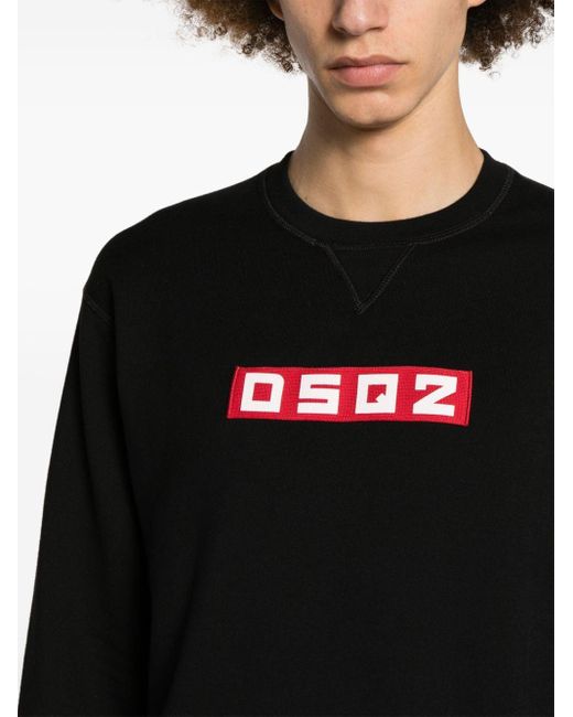 DSquared² Katoenen Sweater Met Logopatch in het Black voor heren