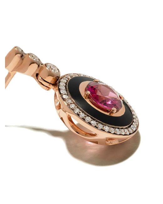 Selim Mouzannar White 18Kt Rose Diamond Rhodolite Mina Earrings