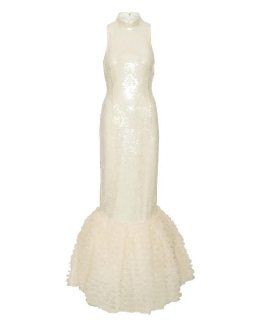 ROTATE BIRGER CHRISTENSEN スパンコールトリム イブニングドレス White