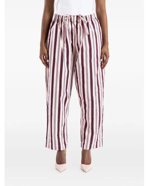 Casey Casey Red Striped Drawstring Trousers