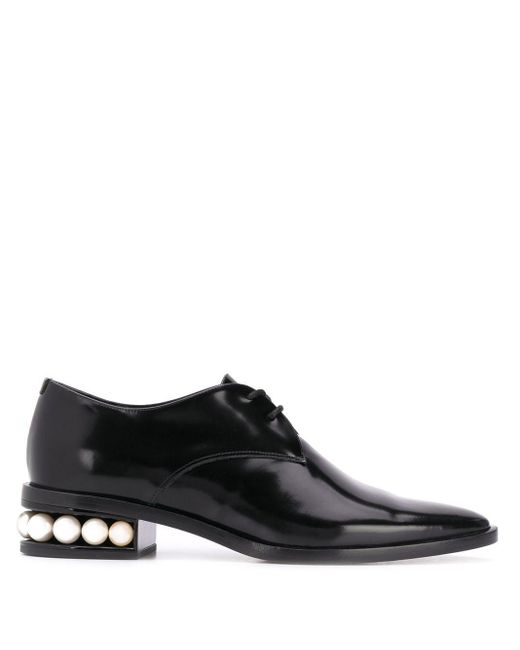 Zapatos de cordones Nicholas Kirkwood de Cuero de color Negro sandalias y chanclas de Zapatos con cordones y botas Mujer Zapatos de Zapatos planos 