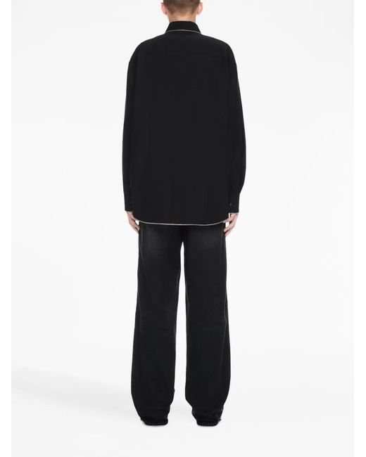 Off-White c/o Virgil Abloh Black Zip-Edge Cotton Shirt for men