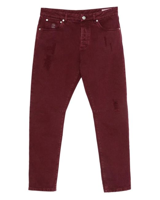 Jean En Coton Brunello Cucinelli pour homme en coloris Red