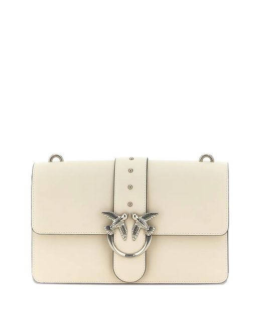 Pinko Natural Bird-Embellished Flap Cross Body Bag