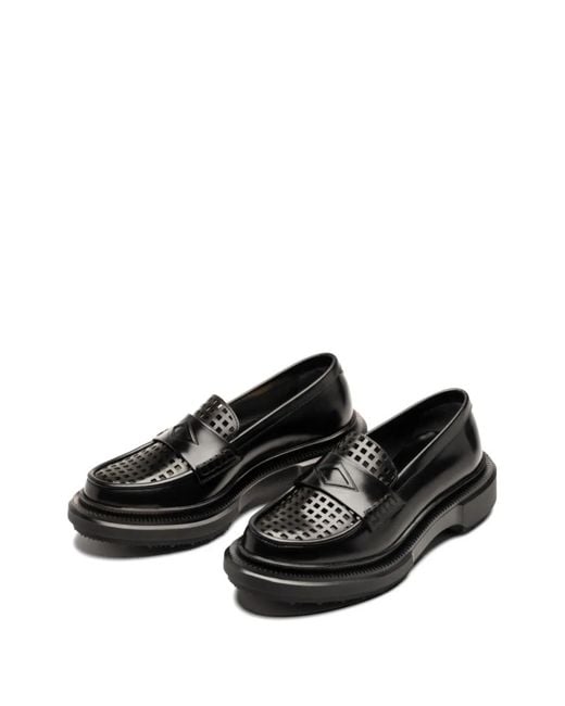 Adieu Black Perforated Loafers for men