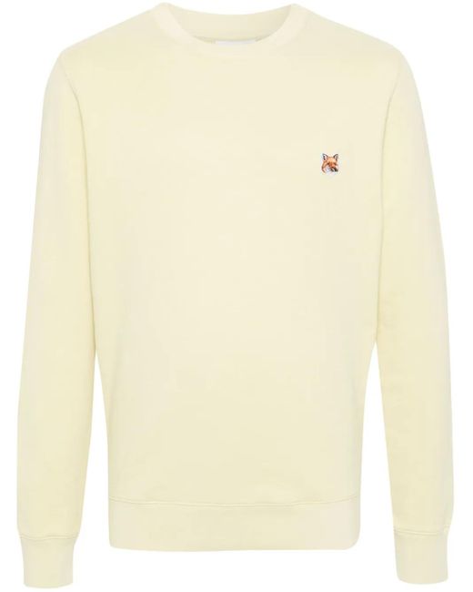 Maison Kitsuné Natural Fox-Patch Cotton Sweatshirt for men