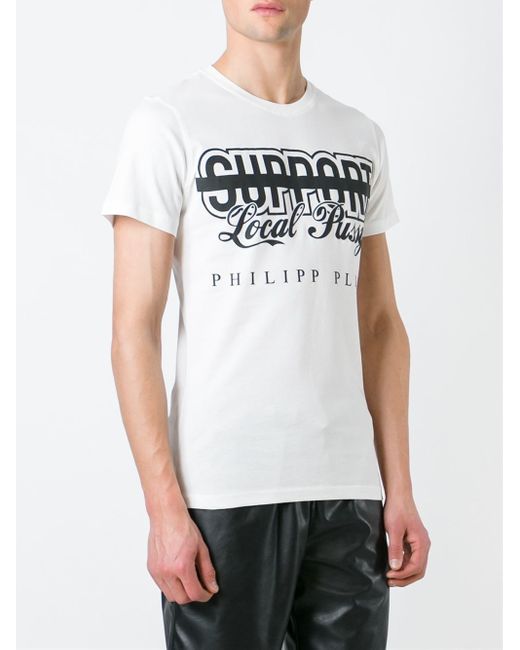 Philipp Plein 'support Local Pussy' T-shirt in White for Men | Lyst