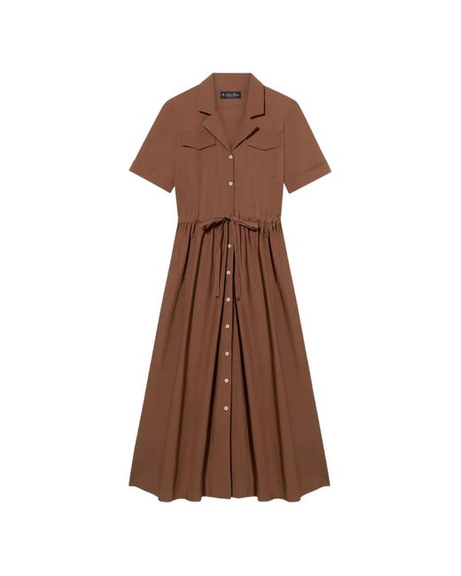 Brooks Brothers Brown Belted Midi Dress