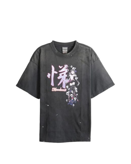 Monokemade Gray Graphic-Print T-Shirt