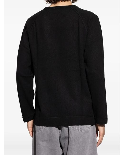 Officine Generale Black Raglan-Sleeve Sweater for men