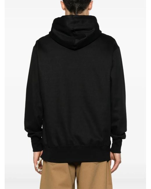 Junya Watanabe Black Patchwork-Detail Hoodie for men