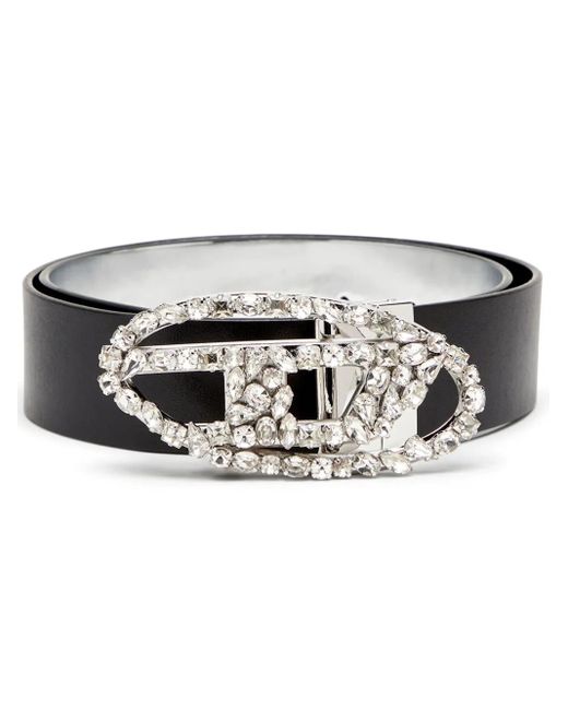 DIESEL Black B-1Dr Leather Belt