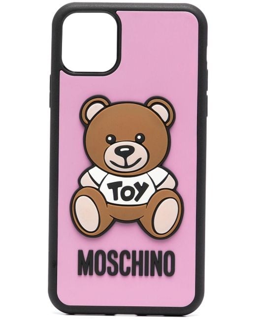 Cover per iPhone 11 Pro Max Teddy Bear di Moschino in Pink