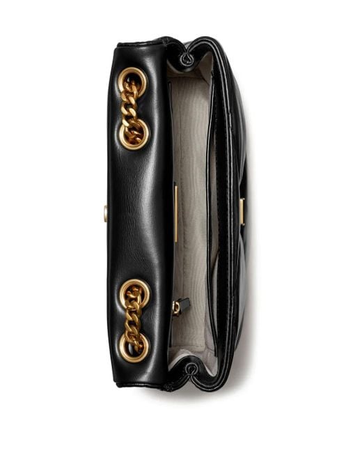 Tory Burch Black Shoulder Convertible Kira Shoulder Tasche Mit Diamante Trapuntatura