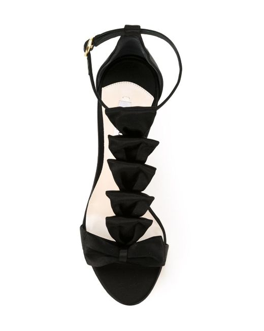 black satin bow shoes