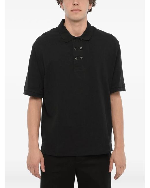 Neil Barrett Black Piqué Cotton Polo Shirt for men