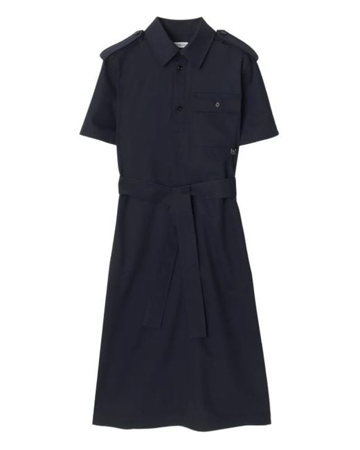 Vestido camisero de lana Burberry de color Blue