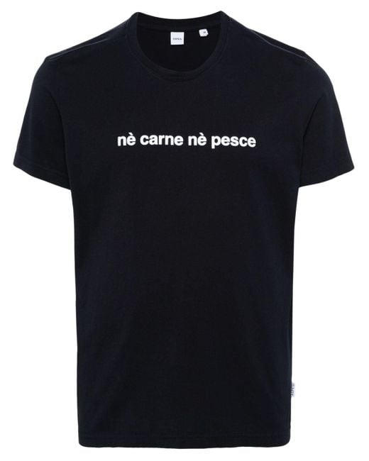 Aspesi Black Nè Carne Nè Pesce Cotton T-shirt for men