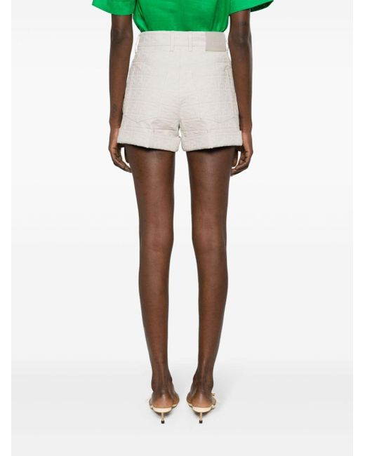 Fendi White Shorts aus FF-Jacquard