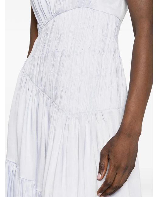Aje. White Ecliptica Tiered Midi Dress