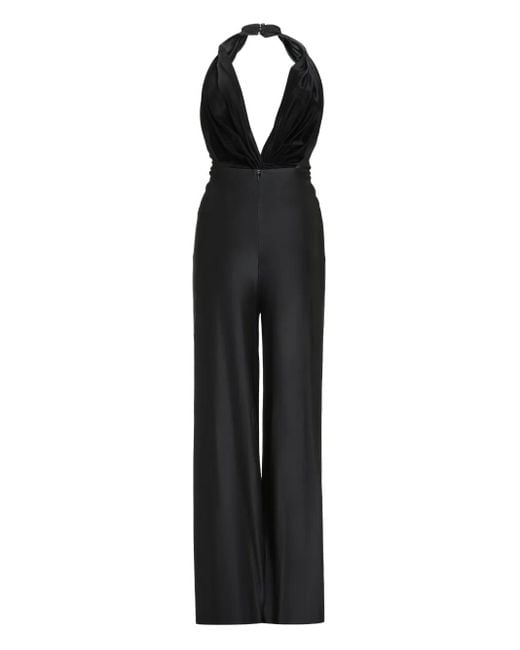 Costarellos Black Gathered Open-Back Jumpsuit