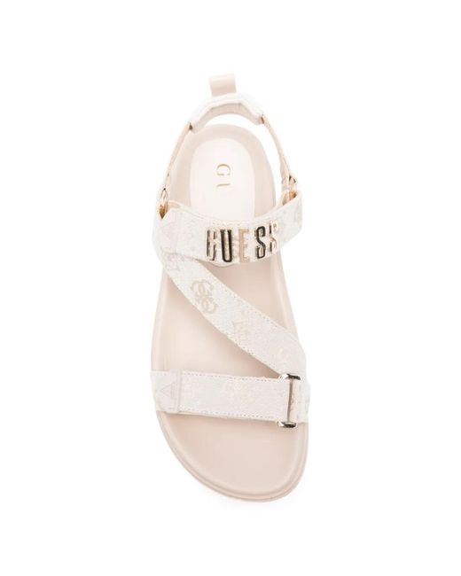 Guess Natural Logo Strap Sandals