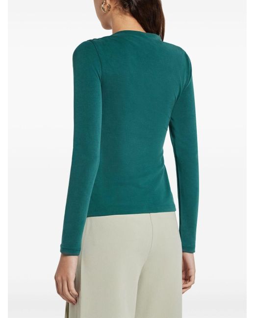 Acler Green Ring-hardware Jersey Top