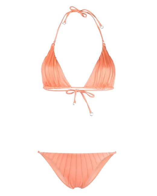 Noire Swimwear Pink Bikini À Fronces
