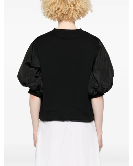 Moncler Black Contrast-Sleeves T-Shirt