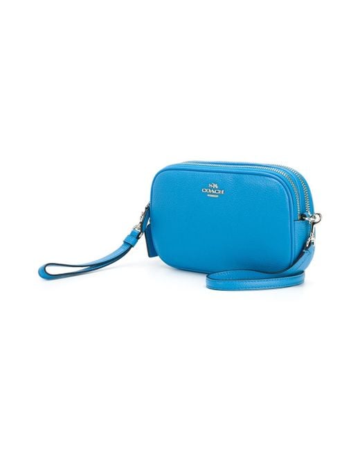 COACH Double Zip Crossbody Bag in Blue | Lyst