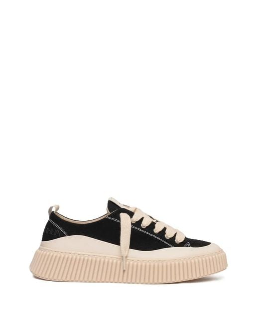 Rhun White Treble Fluted-Sole Sneakers for men