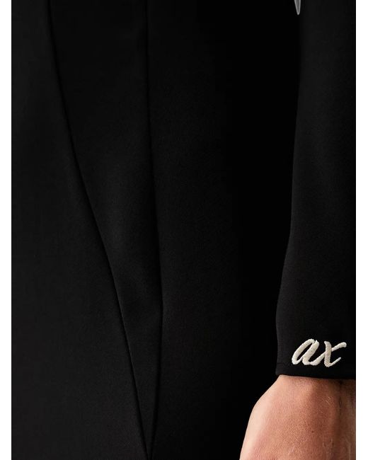 ARMANI EXCHANGE Black Long-Sleeved Midi Dress