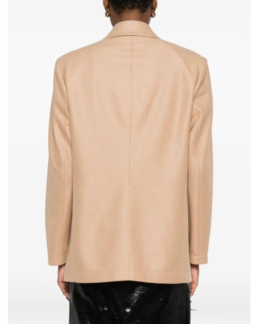 Harris Wharf London Natural Patch-Pocket Buttoned Blazer
