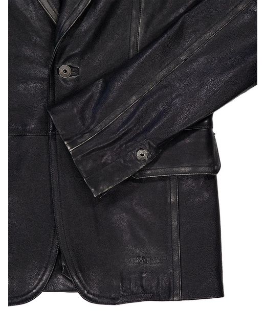 Off-White c/o Virgil Abloh Black Bookish Buffalo-Leather Jacket for men