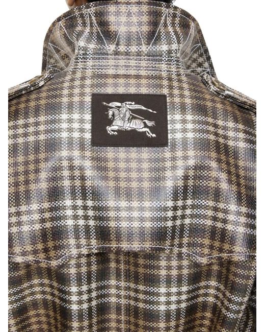 Burberry Gray Checked Belted Coat for men