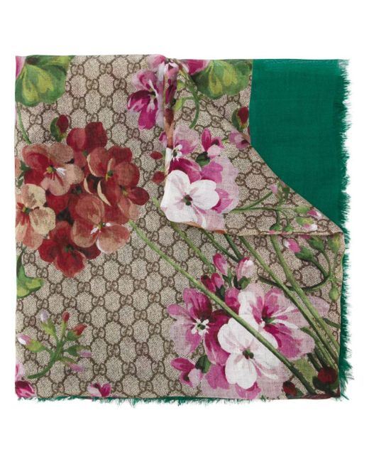 Gucci Green 'gg Blooms' Scarf