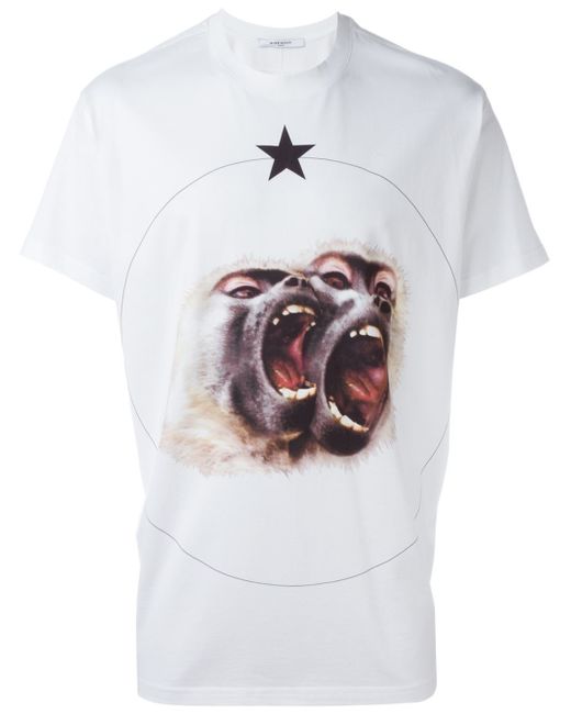 Givenchy White Monkey Brothers T-shirt for men