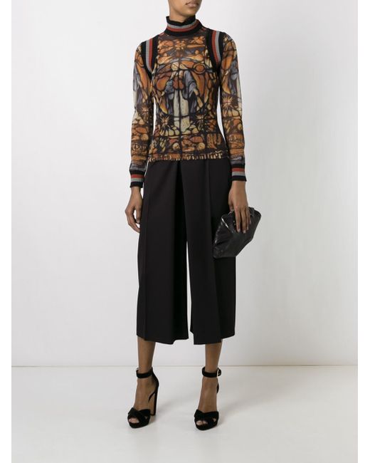 Jean Paul Gaultier Virgin Mary Printed Top in Brown | Lyst