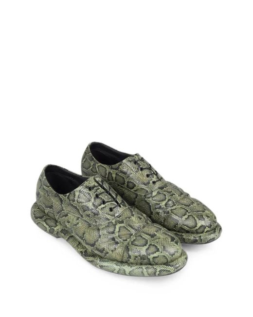 Clarks Green Snake-Effect Oxford Shoes for men