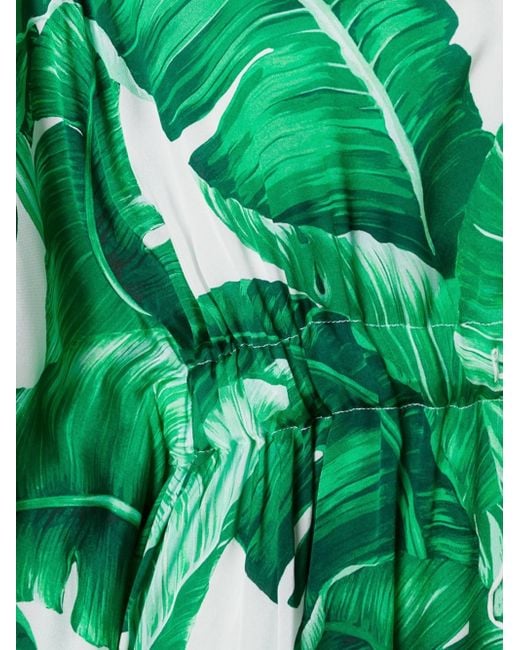 Dolce & Gabbana Banana Leaf Print Kaftan Dress in Green | Lyst Dolce & Gabbana Banana Leaf Print Kaftan Dress in Green | Lyst