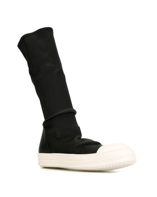 sock top boots rick owens sock high top leather boots in black lyst sock top boots rick owens sock high top leather boots in black lyst