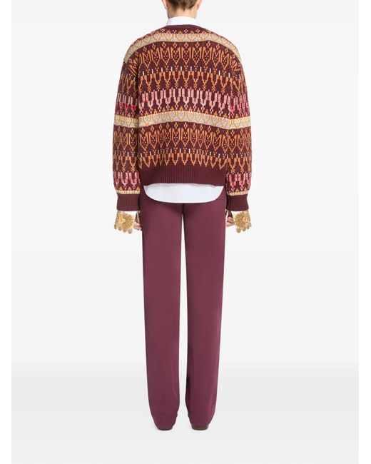 Dries Van Noten Purple Jersey Track Pants