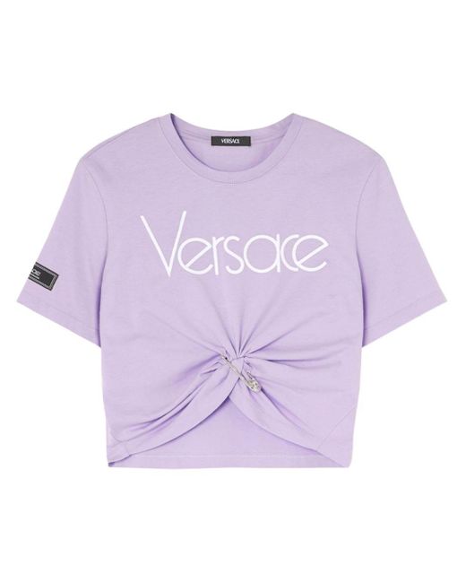 Versace Purple T-Shirt mit Raffungen