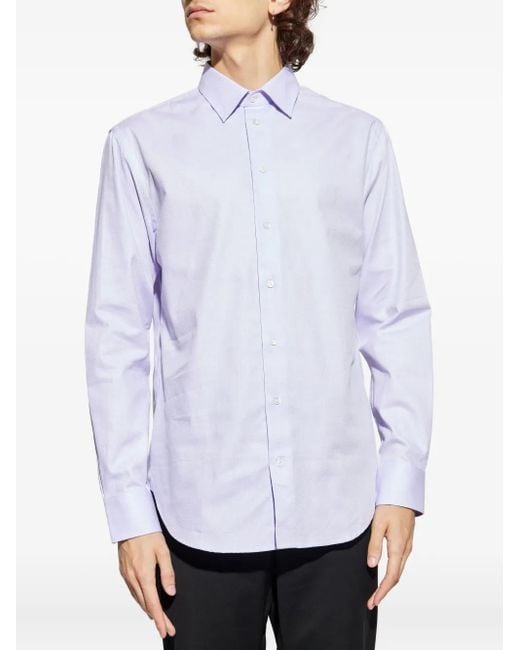 Emporio Armani White Long-Sleeved Button-Down Shirt for men