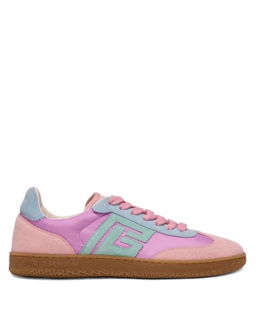 Balmain Pink Swan Low-Top Sneakers