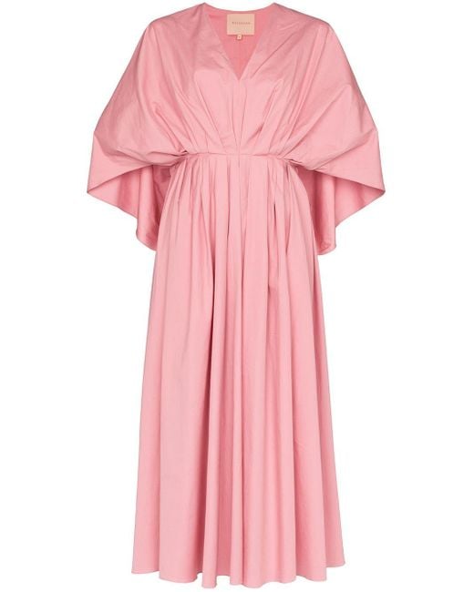 Vestido midi con capa en la parte posterior Roksanda de color Pink