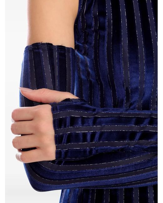 Amir Slama Blue X Astrid Striped Gloves